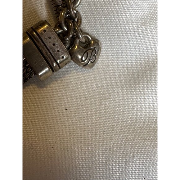 Brighton Heart TwoTone Multi-Strand Toggle Bracelet Silver Gold Accents 7 signed - Picture 5 of 11